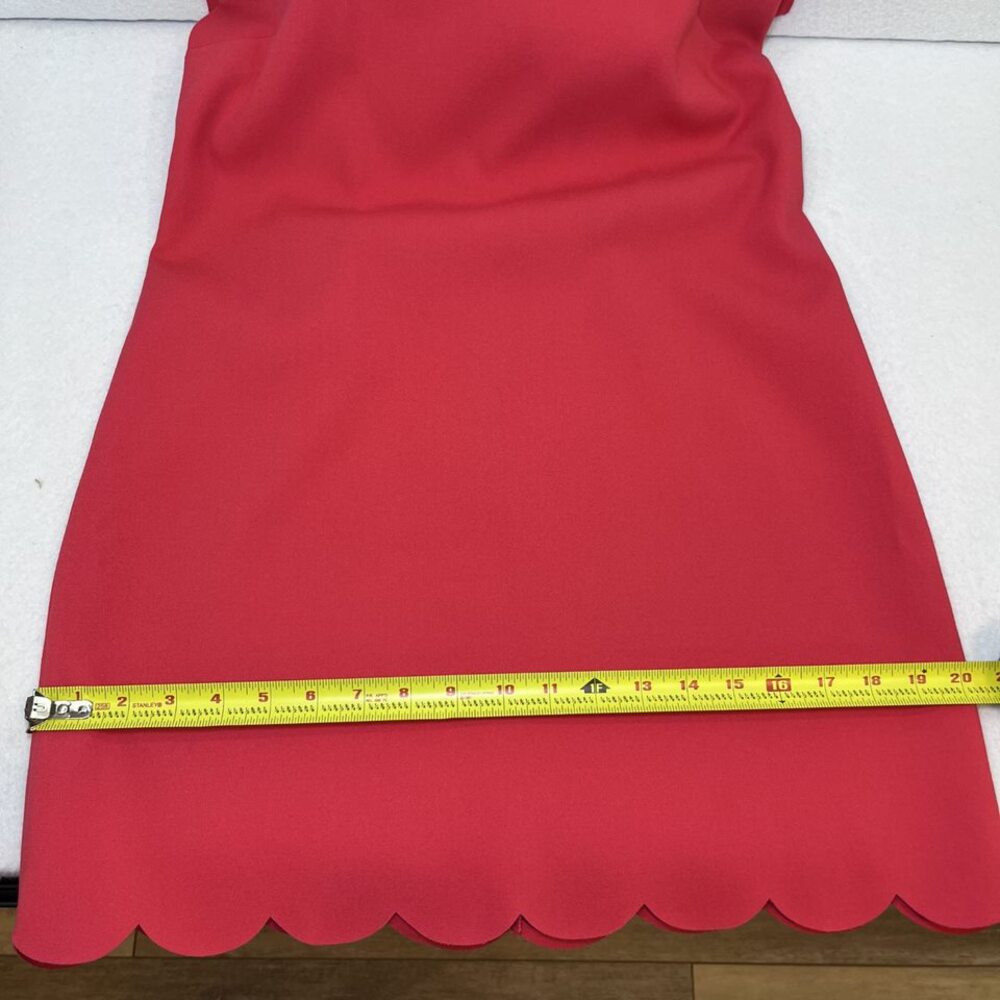 J Crew sleeveless scallop edge arm hem coral salmon mini dress women size 4 - Picture 11 of 12